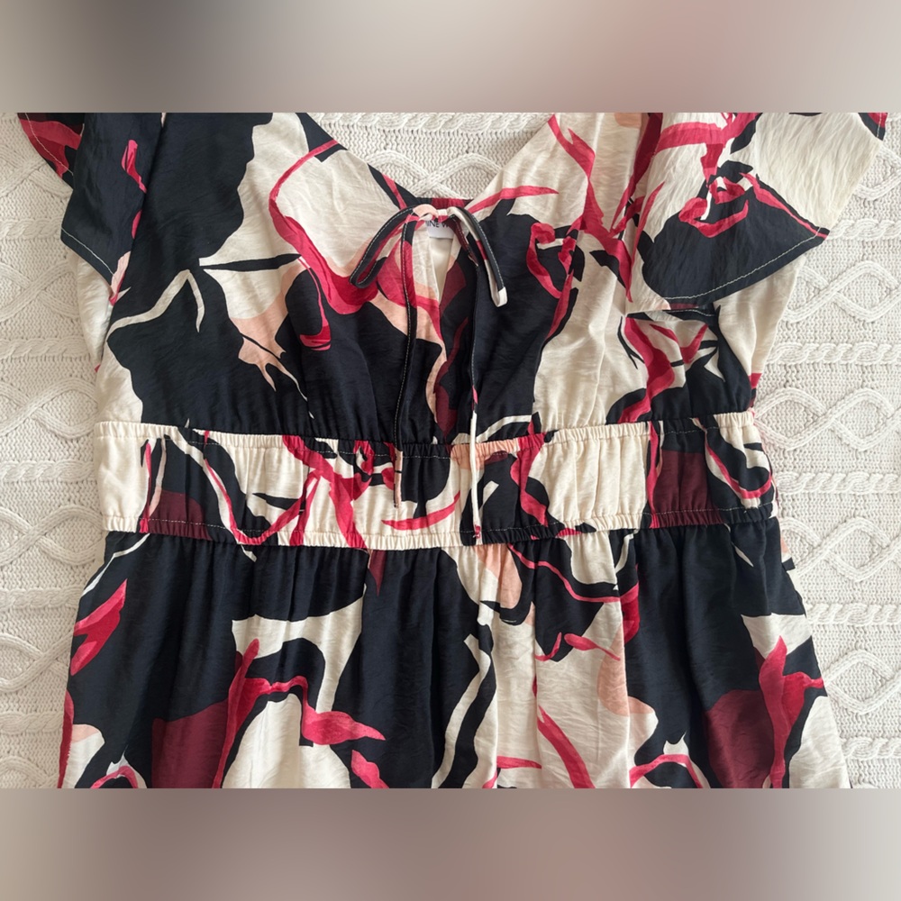 New! Nine West Chic Black and Pink Patterned Maxi Dress Women’s Size Large - Picture 11 of 16